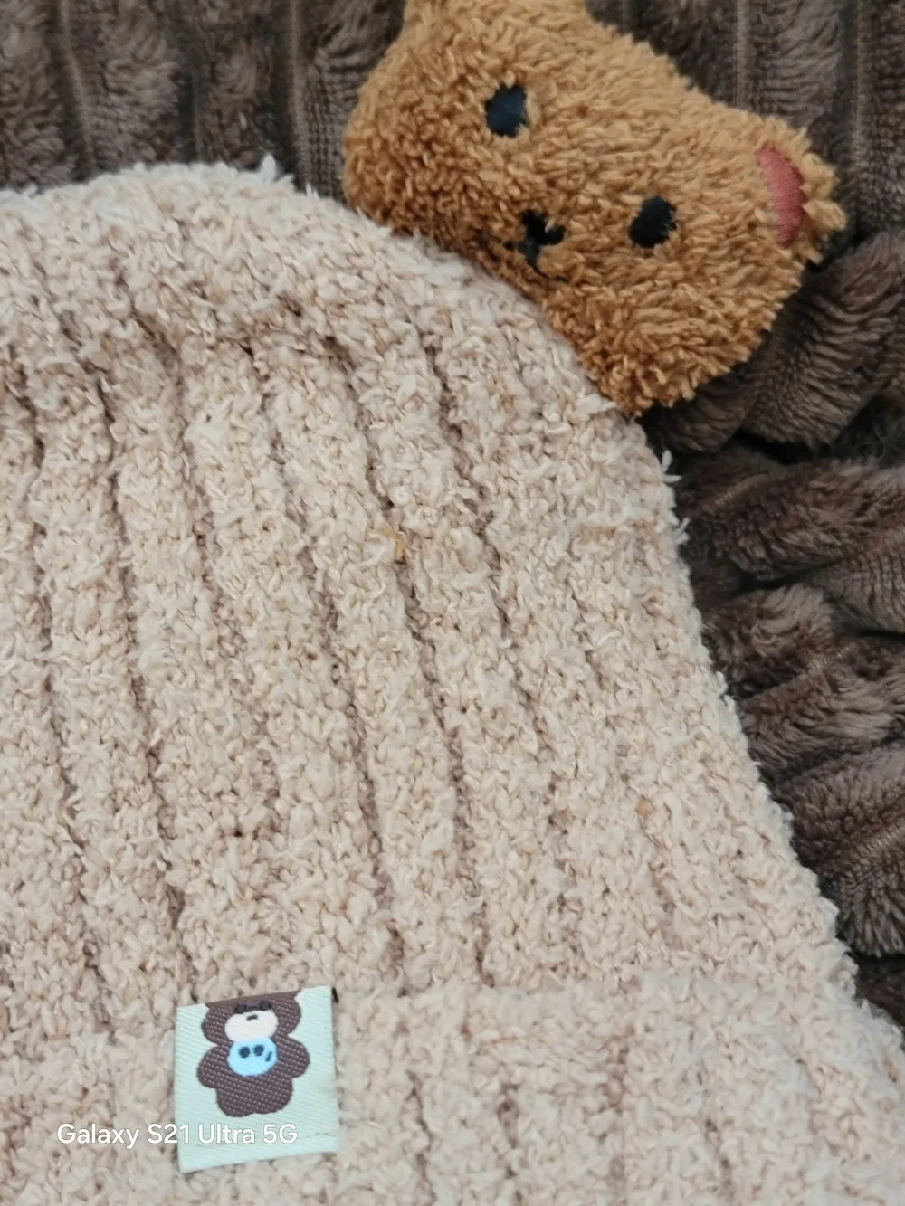 Cozy Beige Kids Beanie and Scarf Set